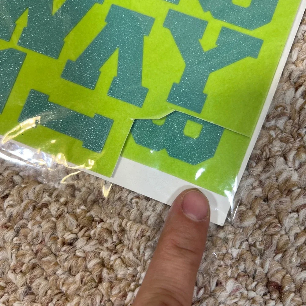 Next Style Athletic 1.5 Inch Iron On Letters Lime Green 44 Count WMAT150LKL